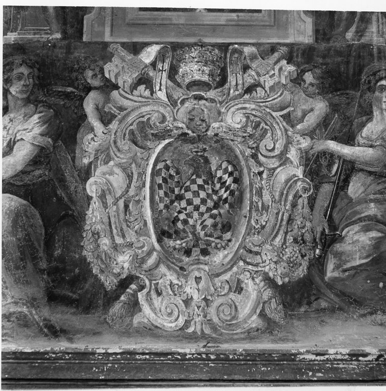 stemma di papa Innocenzo III tra la Giustizia e la Prudenza (dipinto, insieme) -